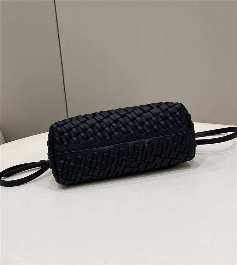 Fendi First Small Braided Leather Bag Black High