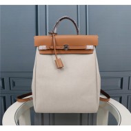 Hermes Herbag Backpack Canvas and Leather High