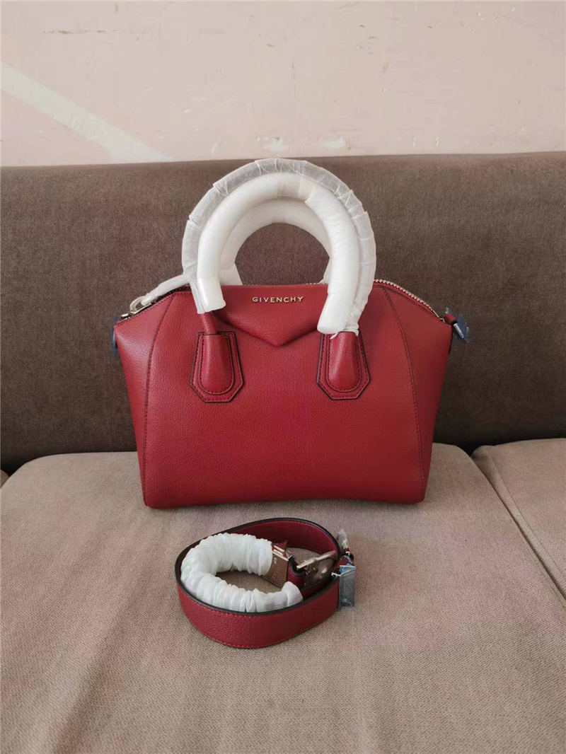 Givenchy SMALL ANTIGONA BAGE IN GRAINED LEATHER Burgundy High