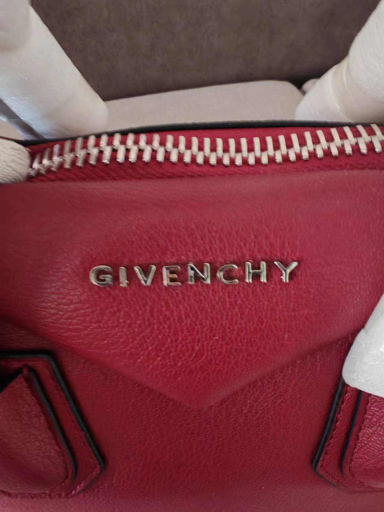 Givenchy SMALL ANTIGONA BAGE IN GRAINED LEATHER Burgundy High