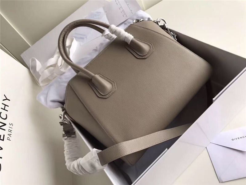 Givenchy SMALL ANTIGONA BAGE IN GRAINED LEATHER Grey High