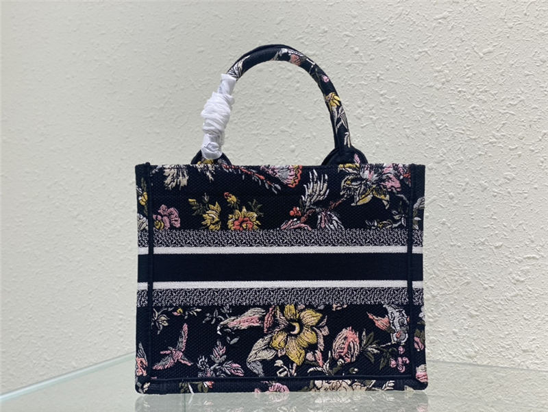 SMALL Dior BOOK TOTE Dior Jardin Botanique Embroidery Black High