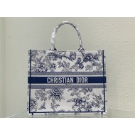 LARGE Dior BOOK TOTE Dior Jardin Botanique Embroidery Blue High