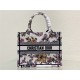 SMALL Dior BOOK TOTE Dior Jardin Botanique Embroidery White High