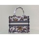 SMALL Dior BOOK TOTE Dior Jardin Botanique Embroidery White High