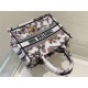 SMALL Dior BOOK TOTE Dior Jardin Botanique Embroidery White High