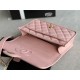 Chanel FLAP BAG WITH TOP HANDLE Grained Calfskin & Gold-Tone Metal AS3653 Pink A