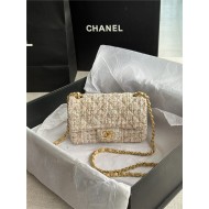 Chanel Mini Classic Flap Bag Tweed Beige High