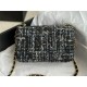 Chanel Mini Classic Flap Bag Tweed Black/Blue High