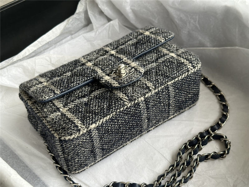 Chanel Mini Classic Flap Bag Tweed Black/Beige High