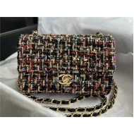 Chanel Mini Classic Flap Bag Tweed Colorful High