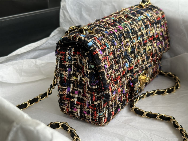 Chanel Mini Classic Flap Bag Tweed Colorful High