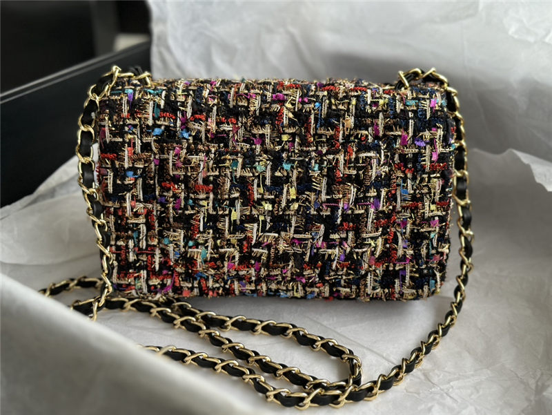 Chanel Mini Classic Flap Bag Tweed Colorful High