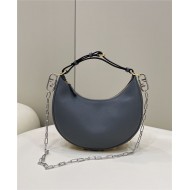 Fendigraphy Small Leather Bag Grey High