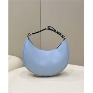 Fendigraphy Small Leather Bag Blue High