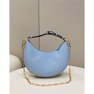 Fendigraphy Small Leather Bag Blue High