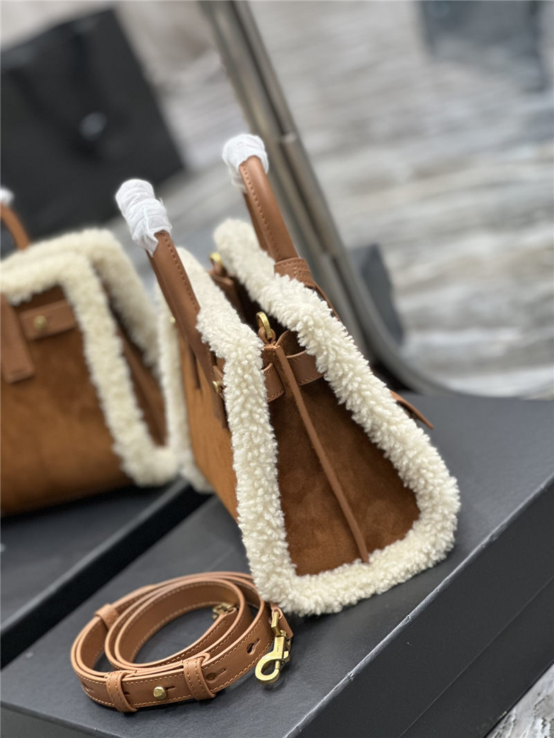 SAC DE JOUR SUPPLE NANO IN SUEDE AND SHEARLING High