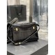 MANHATTAN SMALL SHOULDER BAG IN SILK SATIN AND LEATHER High