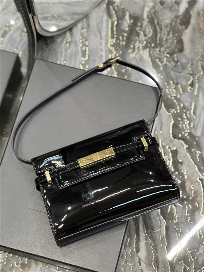 MANHATTAN SMALL SHOULDER BAG IN SILK SATIN AND LEATHER High