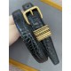 YSL HUBLOT LOOP BELT IN CROCODILE-EMBOSSED LEATHER 20MM Gold High