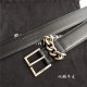 YSL BELT IN SMOOTH LEATHER 30MM 2-0425 Silver High