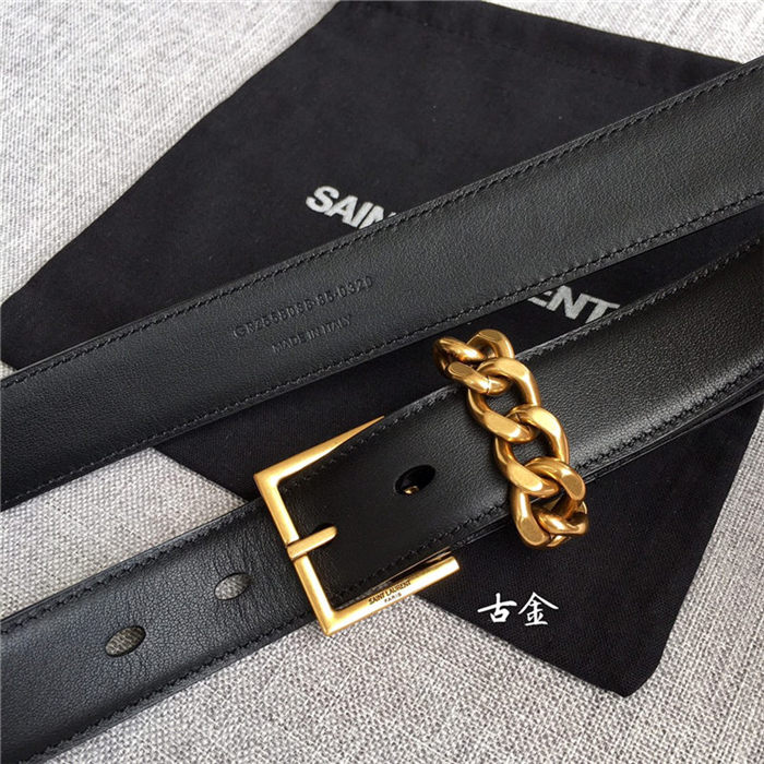 YSL BELT IN SMOOTH LEATHER 30MM 2-0425 Gold High