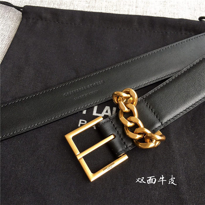 YSL BELT IN SMOOTH LEATHER 30MM 2-0425 Gold High