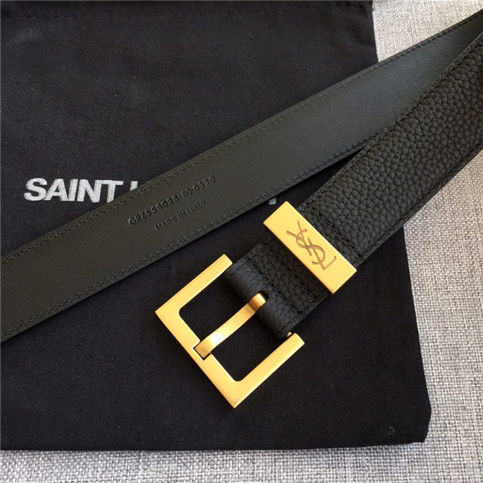 YSL BELT IN GRAINED LEATHER 30MM 2-1031 Gold High