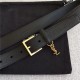 YSL BELT IN GRAINED LEATHER 30MM 1-1229 Gold High