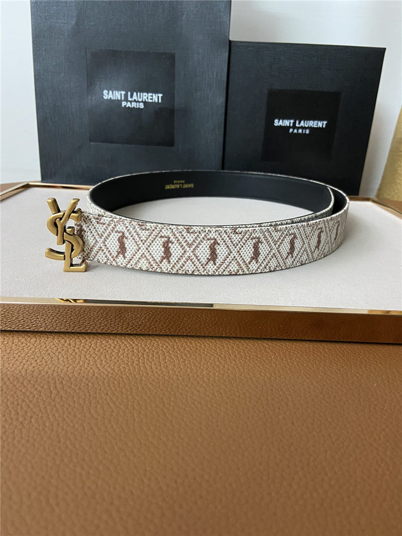 YSL BELT MONOGARM ALL OVER 30MM Gold High