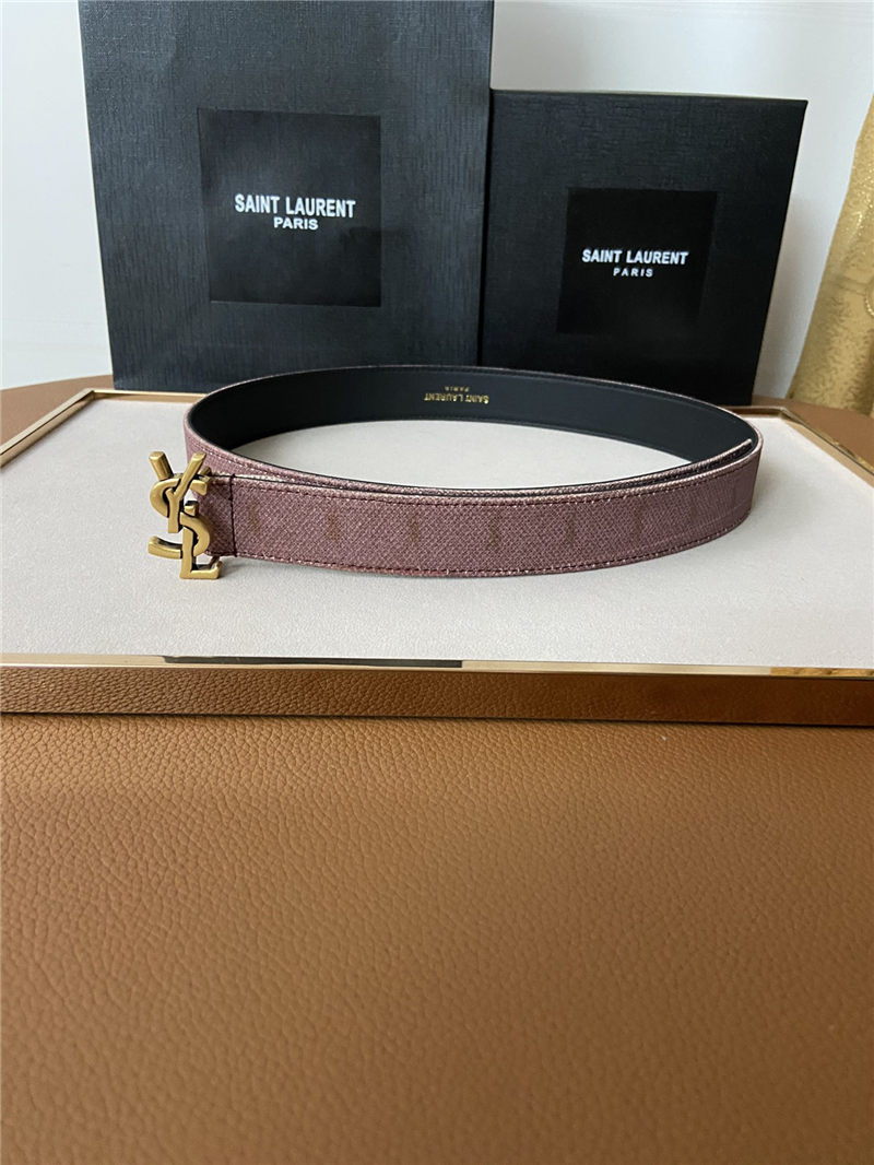 YSL BELT MONOGARM ALL OVER 30MM Gold High