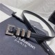 YSL BELT IN SMOOTH LEATHER 20MM 1-0510 Silver Black High