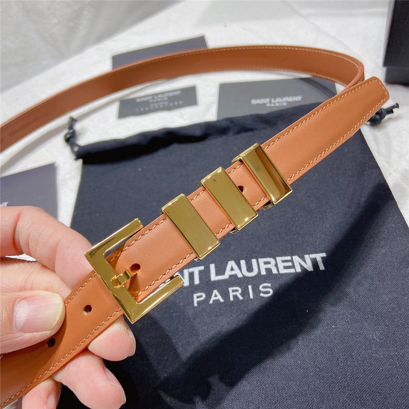 YSL BELT IN SMOOTH LEATHER 20MM 1-0510 Gold Camel High