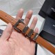 YSL BELT IN SMOOTH LEATHER 20MM 1-0510 Silver Camel High