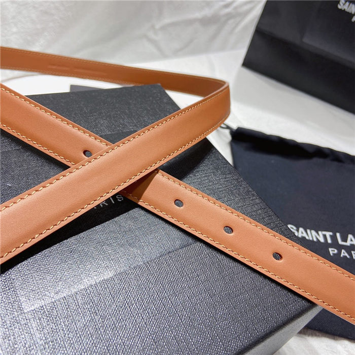 YSL BELT IN SMOOTH LEATHER 20MM 1-0510 Silver Camel High