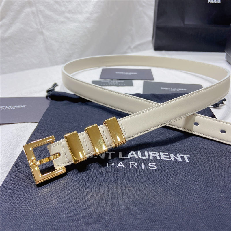 YSL BELT IN SMOOTH LEATHER 20MM 1-0510 Gold White High