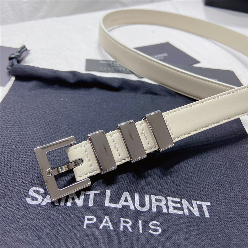 YSL BELT IN SMOOTH LEATHER 20MM 1-0510 Silver White High