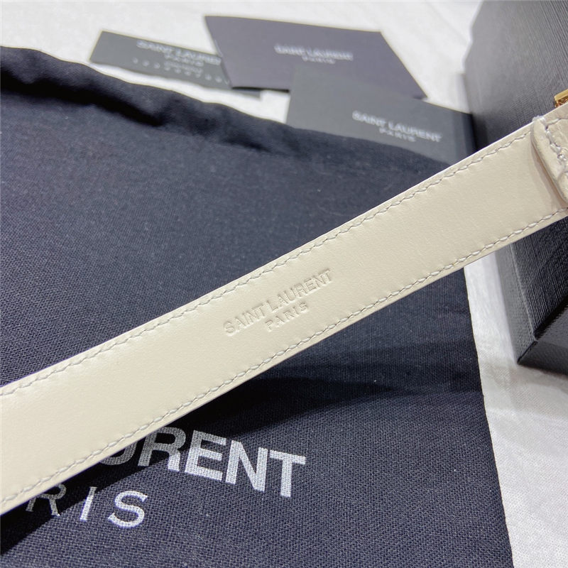 YSL BELT IN SMOOTH LEATHER 20MM 1-0510 Silver White High