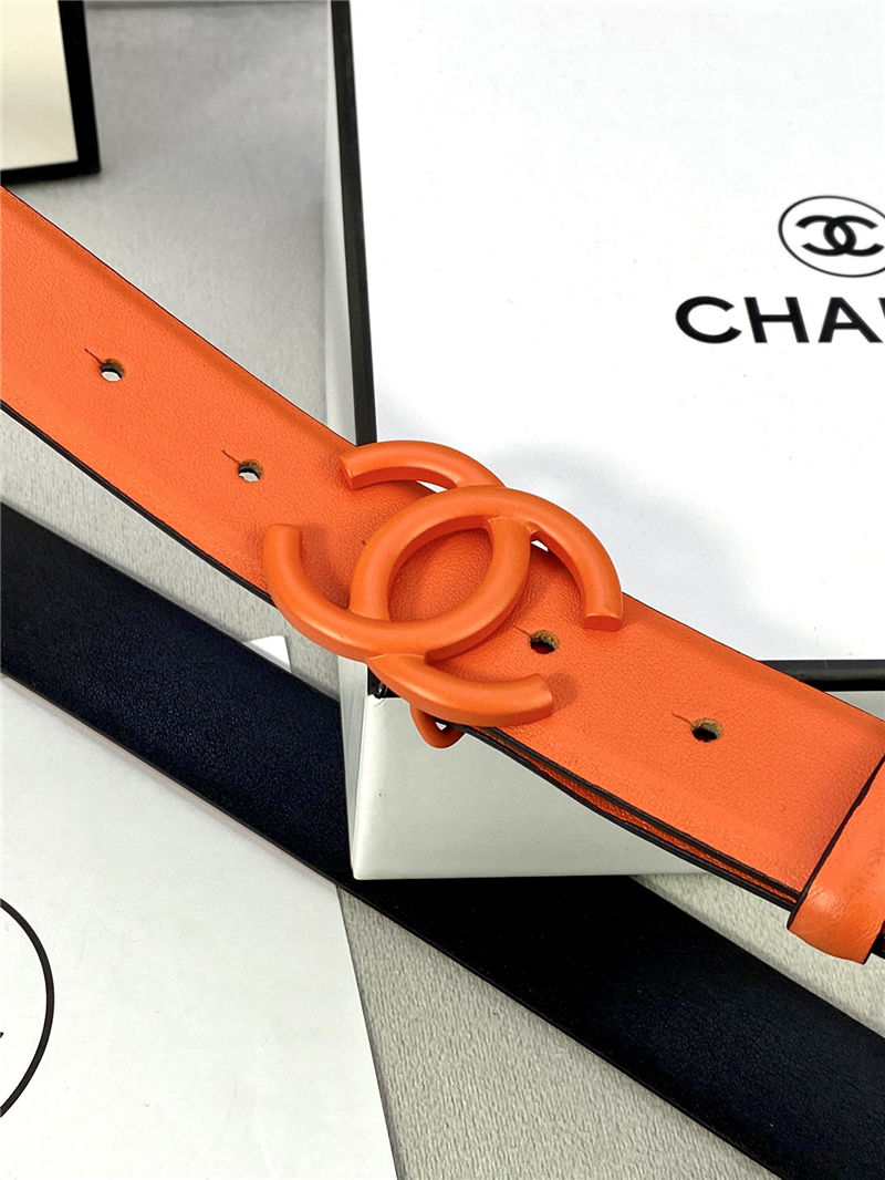 Chanel BELT Calfskin 30MM 2-1102 Orange 2022 High