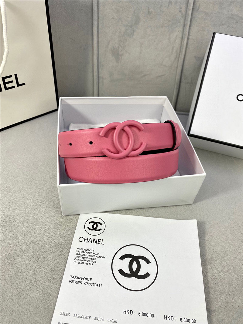 Chanel BELT Calfskin 30MM 2-1102 Rose Pink 2022 High