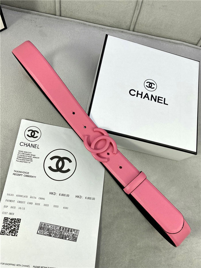 Chanel BELT Calfskin 30MM 2-1102 Rose Pink 2022 High