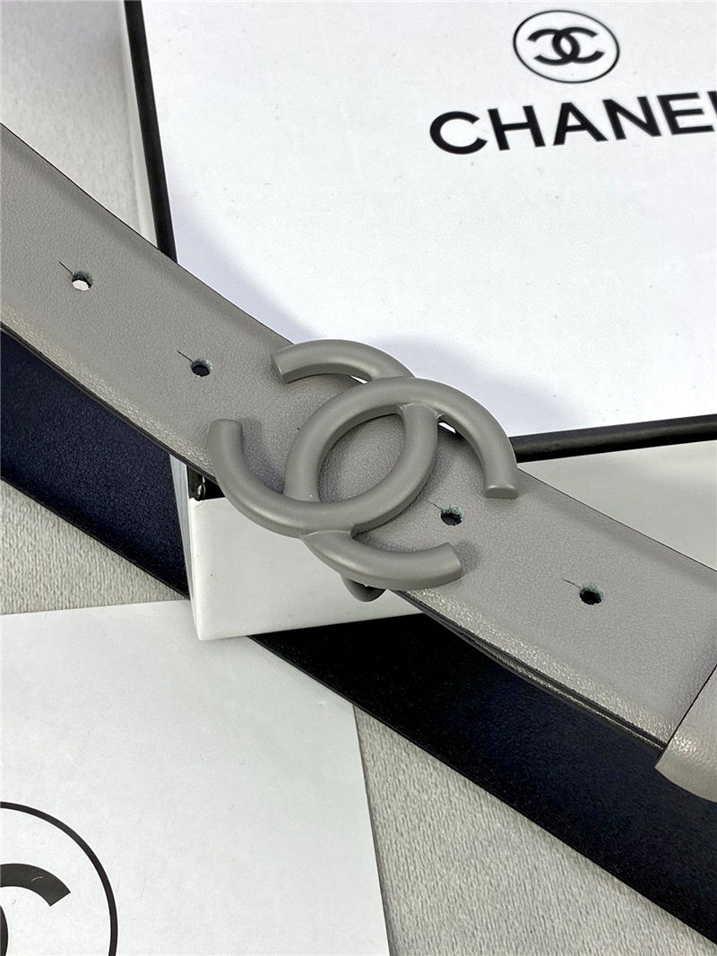 Chanel BELT Calfskin 30MM 2-1102 Grey 2022 High