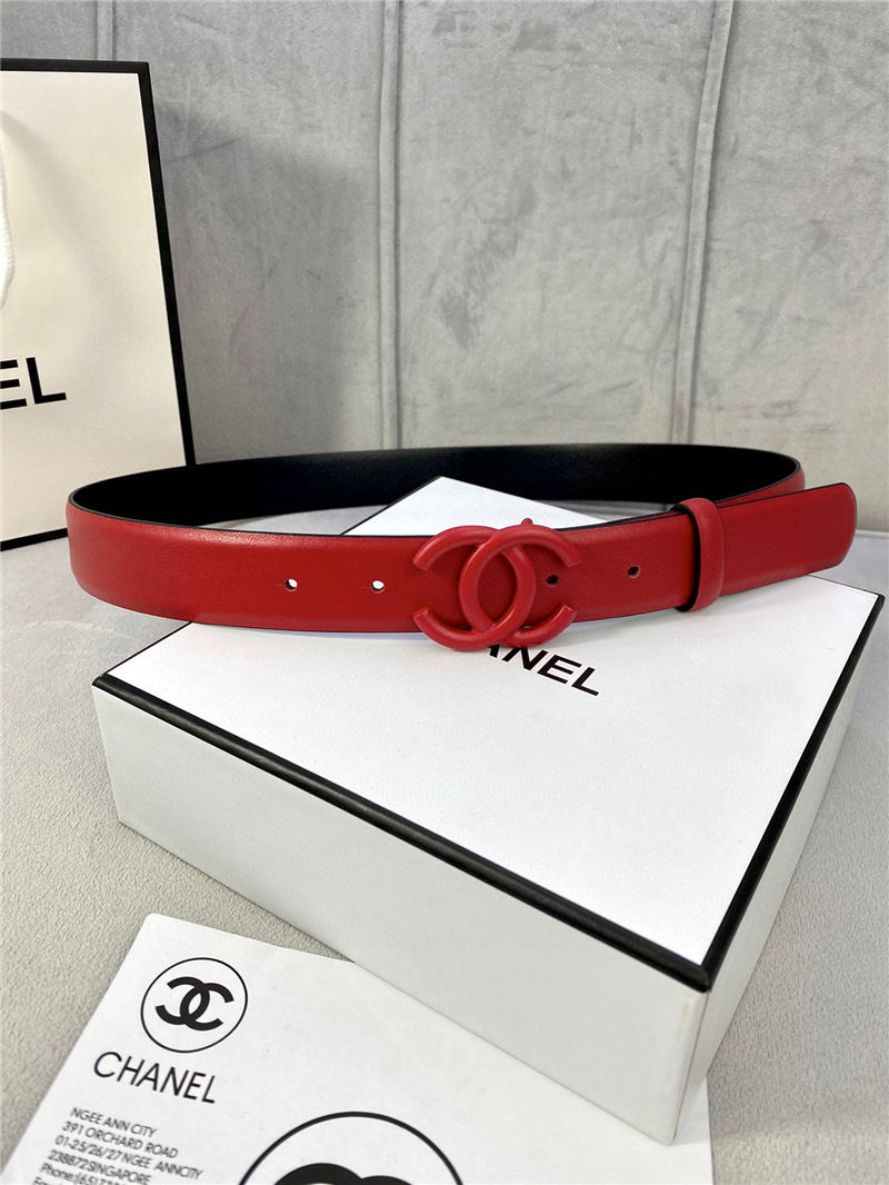 Chanel BELT Calfskin 30MM 2-1102 Red 2022 High