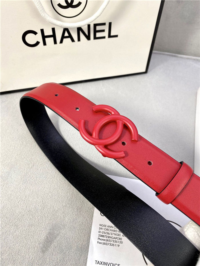 Chanel BELT Calfskin 30MM 2-1102 Red 2022 High