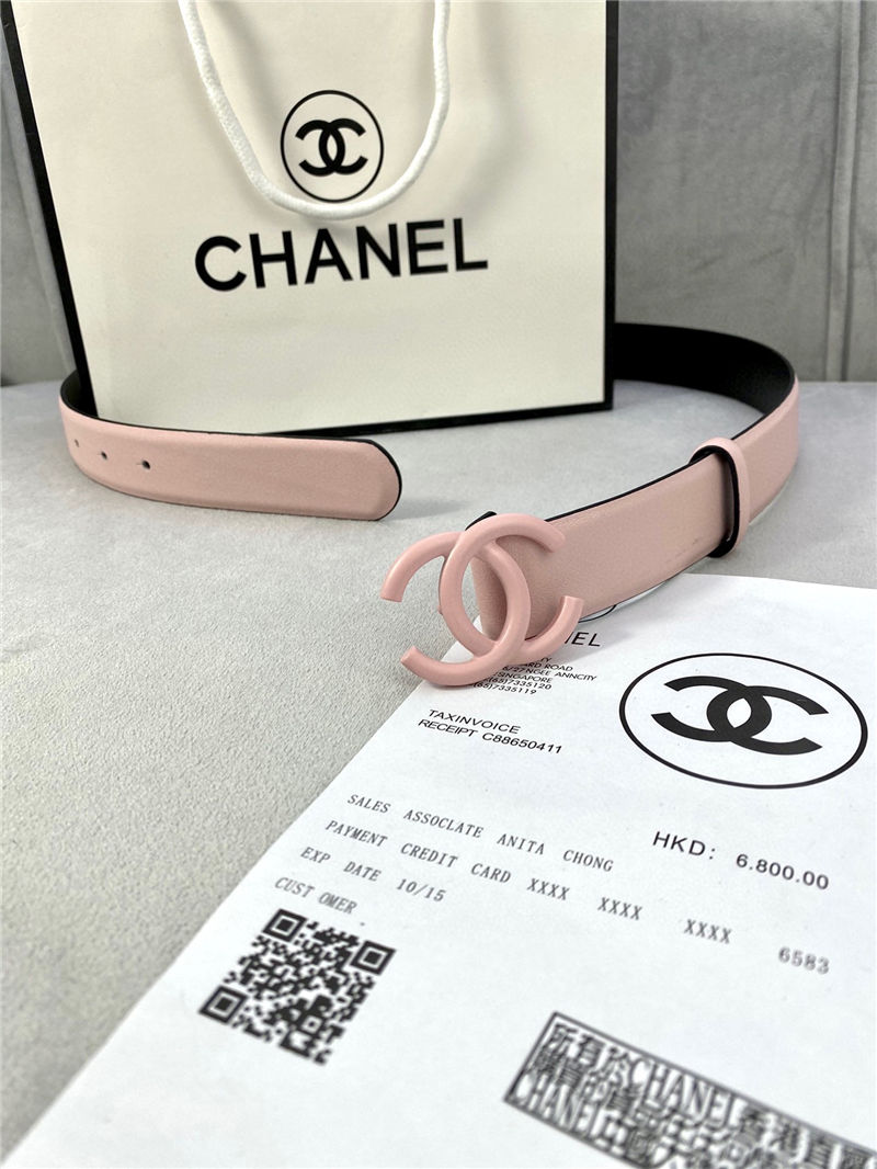 Chanel BELT Calfskin 30MM 2-1102 Pink 2022 High