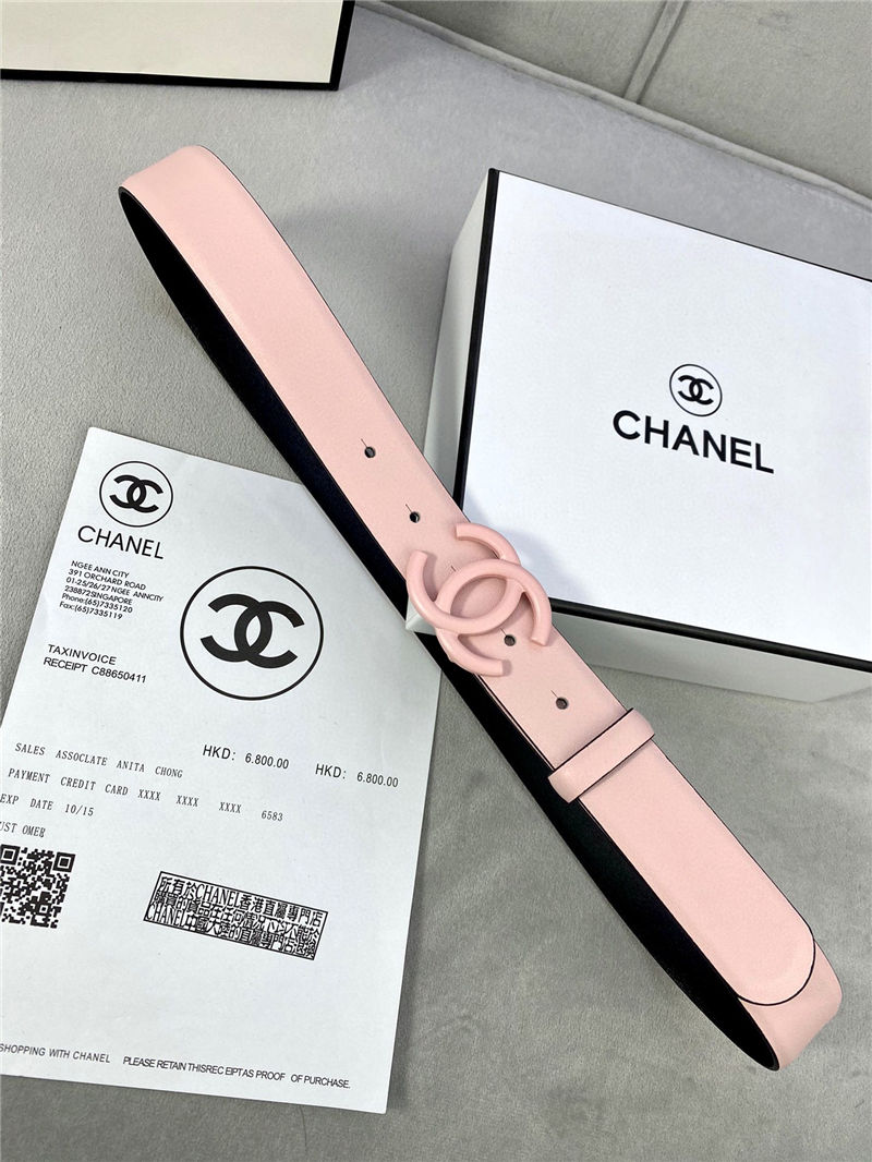 Chanel BELT Calfskin 30MM 2-1102 Pink 2022 High