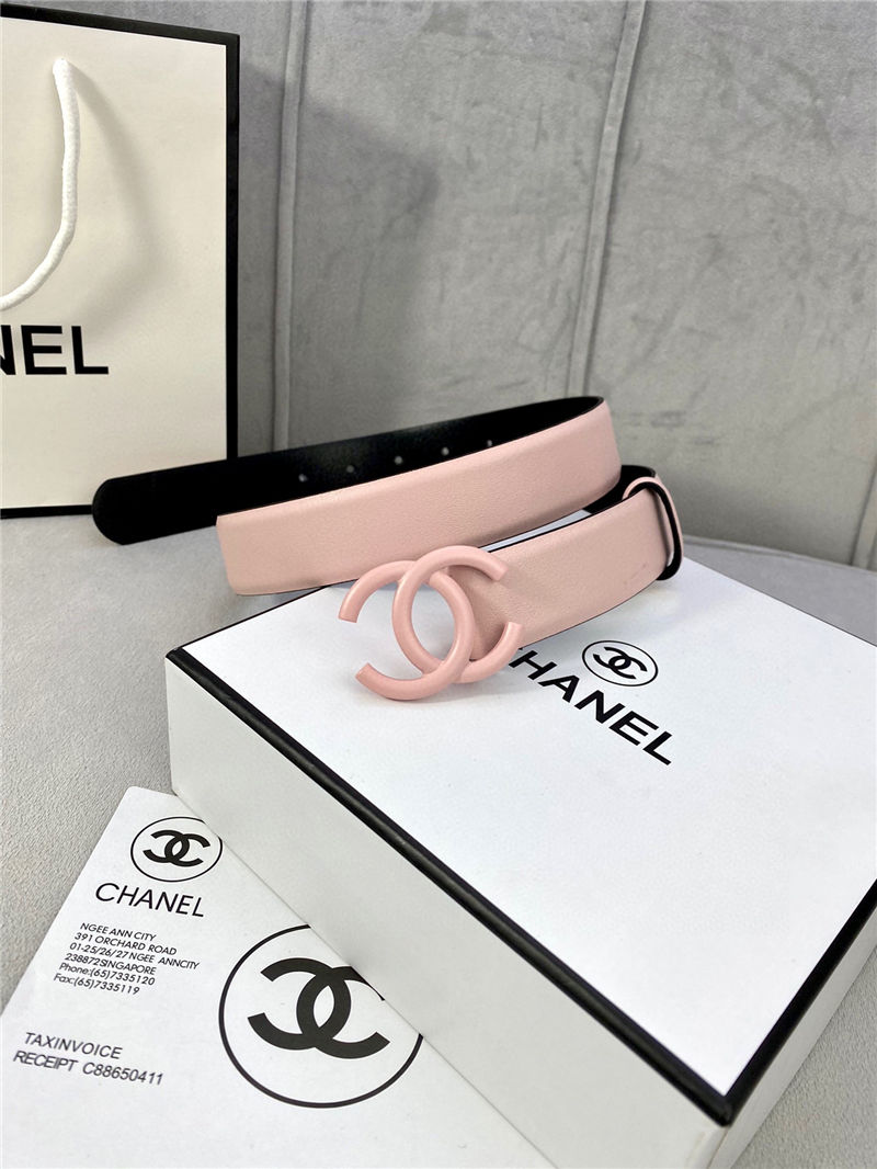 Chanel BELT Calfskin 30MM 2-1102 Pink 2022 High