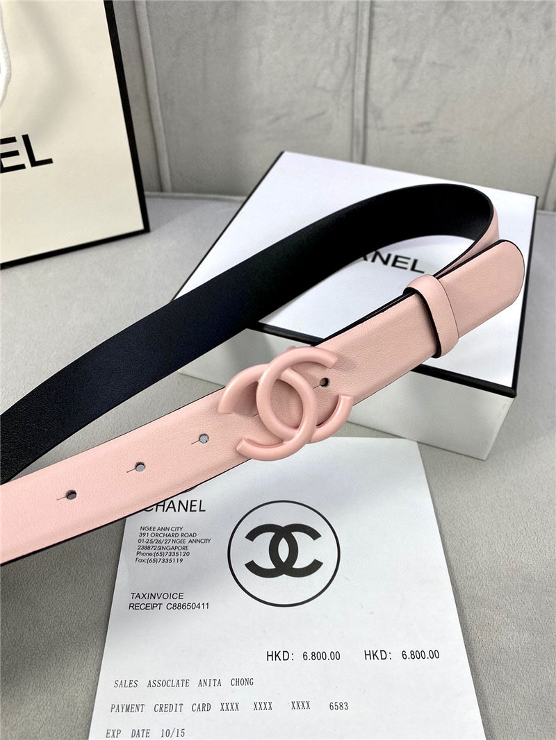 Chanel BELT Calfskin 30MM 2-1102 Pink 2022 High