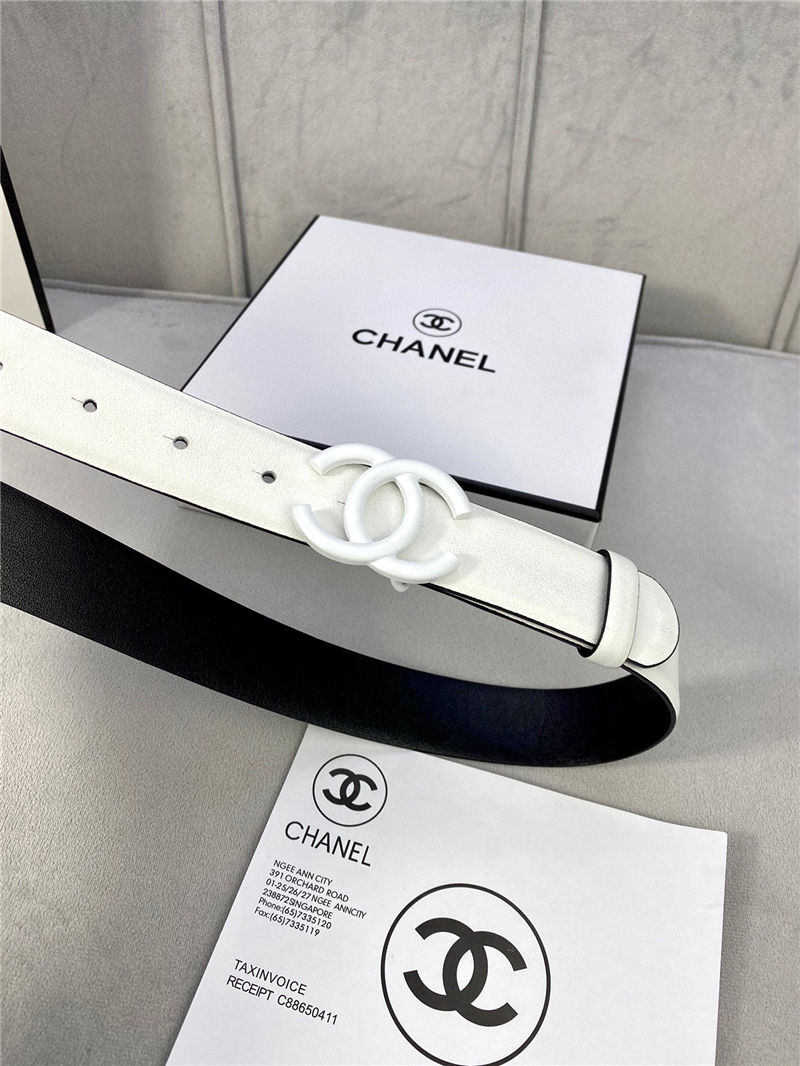 Chanel BELT Calfskin 30MM 2-1102 White 2022 High