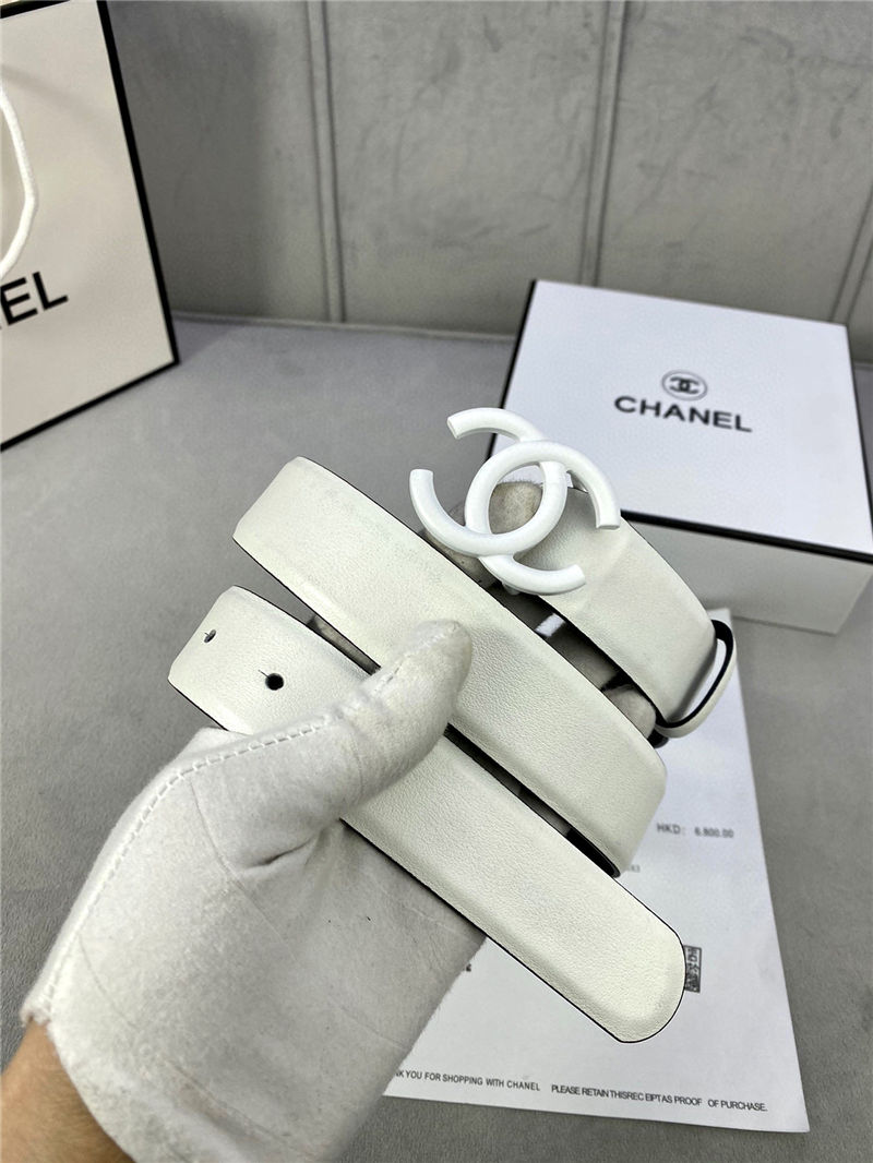 Chanel BELT Calfskin 30MM 2-1102 White 2022 High